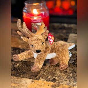 Ty Beanie Baby Roxie Reindeer 2000 Snowflake Tag Plush Vintage